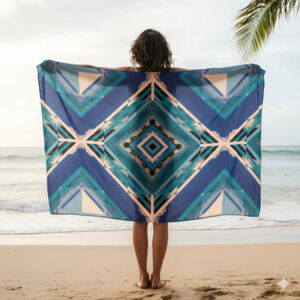 NWT Sea Sage 45X47 Silk Wrap/Shawl - "Beach Enclave" Exclusive